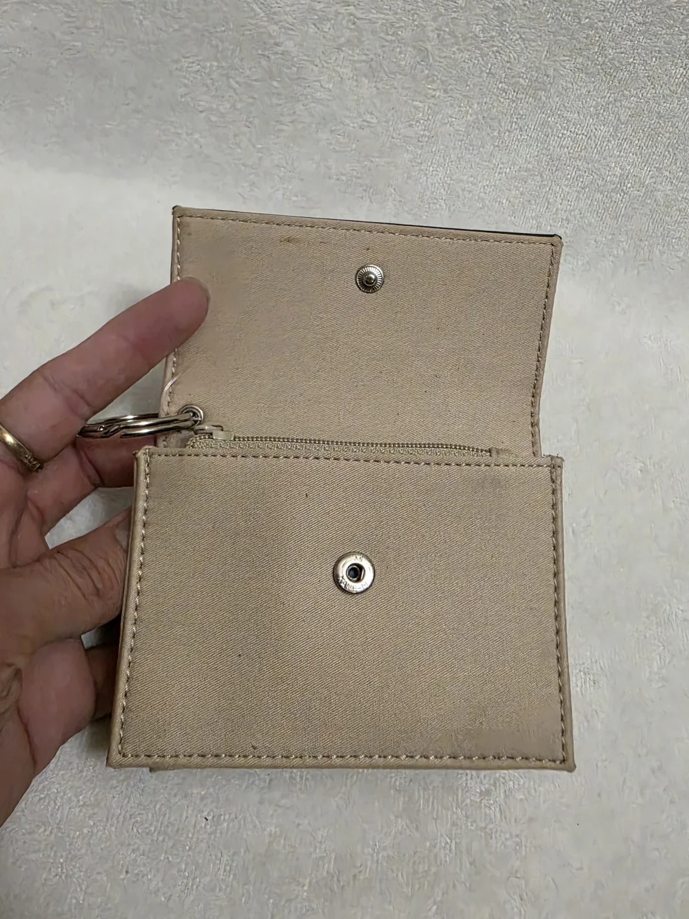Nine West Black and Beige Compact Keyring Wallet